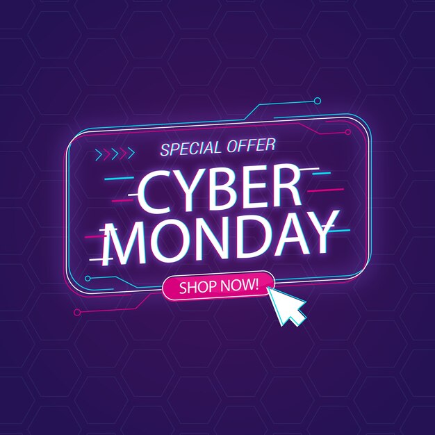 Concepto de lunes cibernético en diseño plano