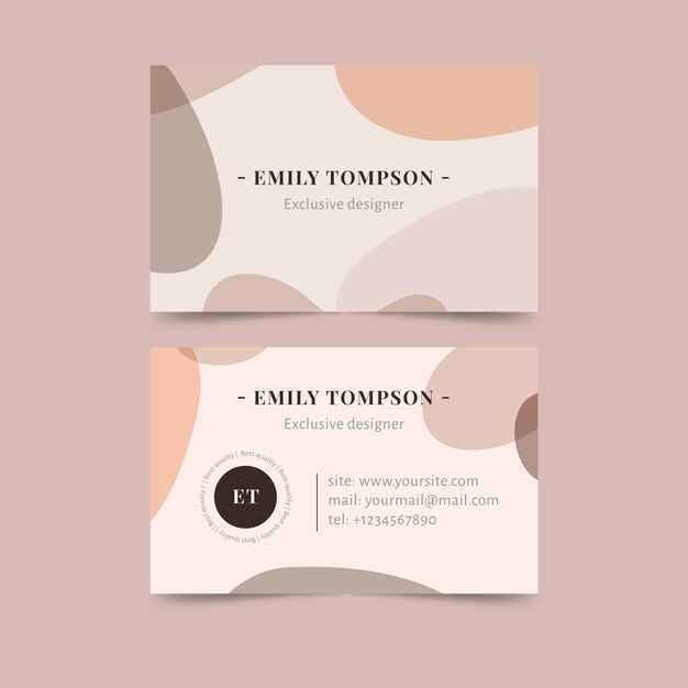 Concepto de manchas de color pastel para tarjetas de visita