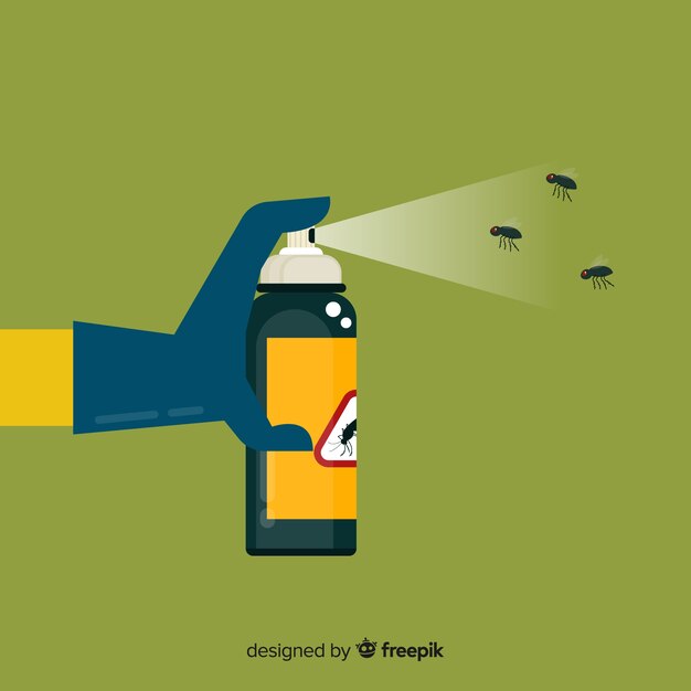 Concepto de mano sujetando spray de mosquitos