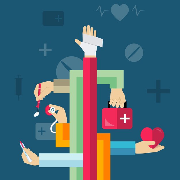 Concepto de manos medicas