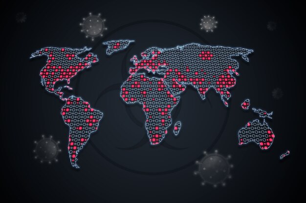 Concepto de mapa de coronavirus