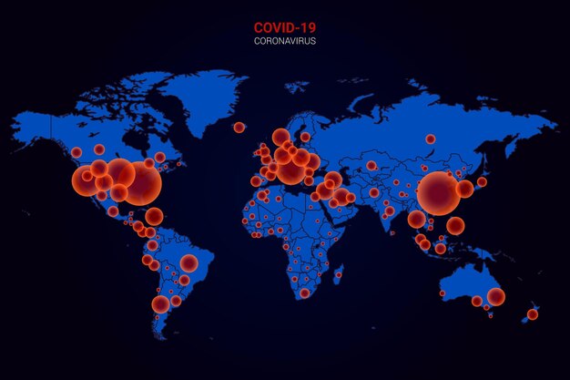 Concepto de mapa de coronavirus