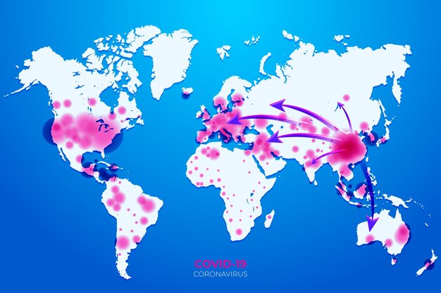 Concepto de mapa de coronavirus