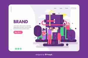 Vector gratuito concepto de marca para landing page