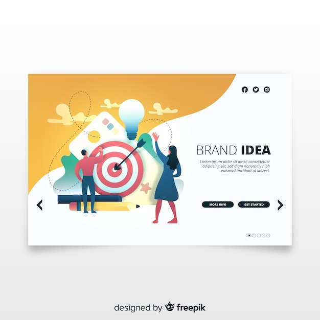 Vector gratuito concepto de marca para landing page