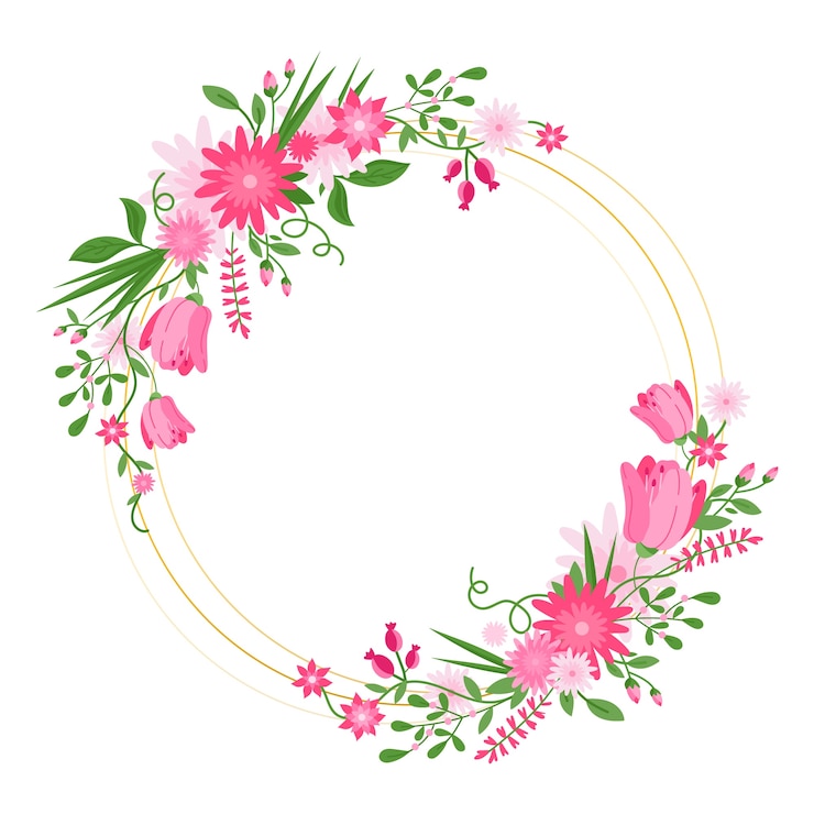 Vector gratuito concepto de marco floral de primavera dibujado a mano
