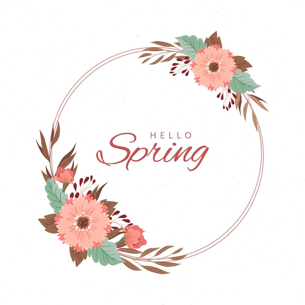 Vector gratuito concepto de marco floral de primavera