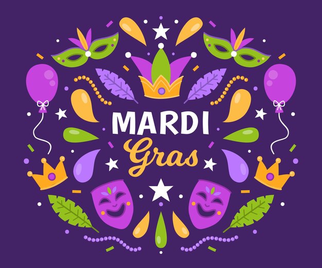 Vector gratuito concepto de mardi gras dibujado a mano