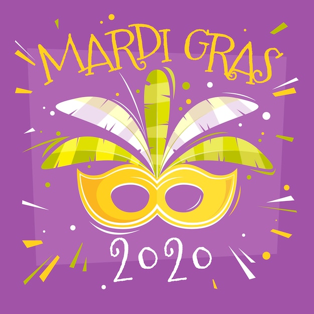 Vector gratuito concepto de mardi gras de diseño plano