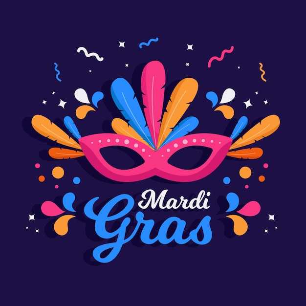 Concepto de mardi gras de diseño plano