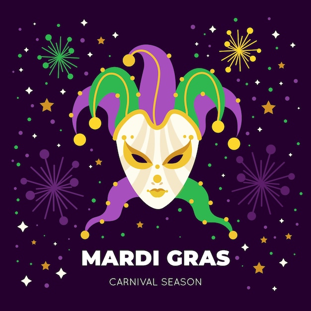 Vector gratuito concepto de mardi gras de diseño plano