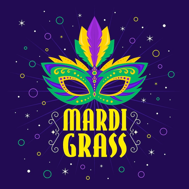 Vector gratuito concepto de mardi gras de diseño plano