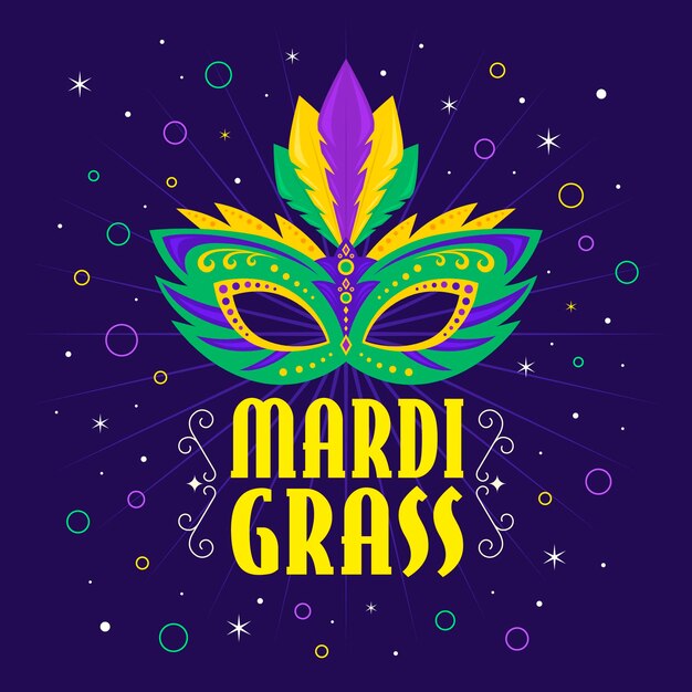 Concepto de mardi gras de diseño plano