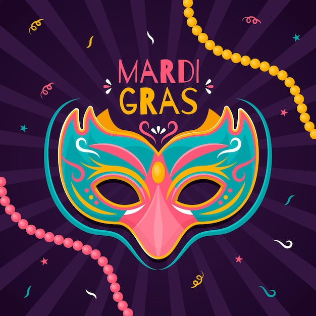 Concepto de mardi gras en diseño plano