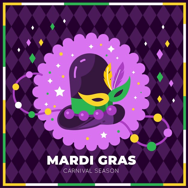 Concepto de mardi gras en diseño plano