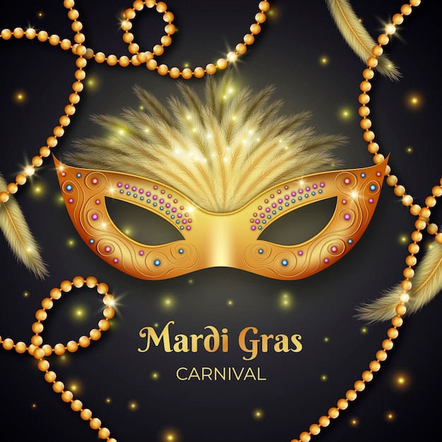 Vector gratuito concepto de mardi gras realista