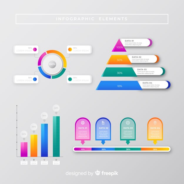 Concepto de marketing de colección de infografía