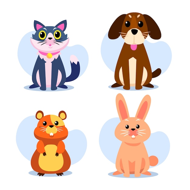 Vector gratuito concepto de mascotas diferentes