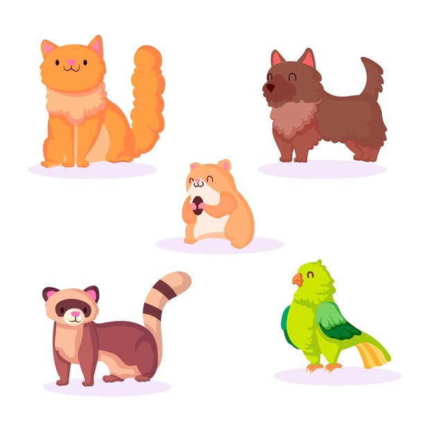 Concepto de mascotas diferentes