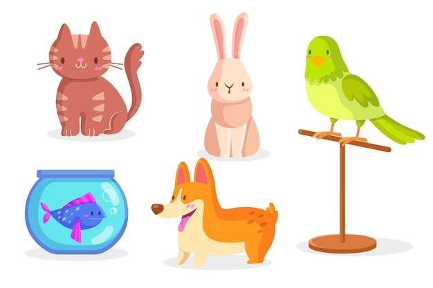 Concepto de mascotas diferentes