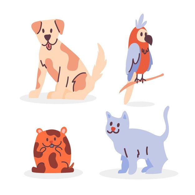 Concepto de mascotas diferentes