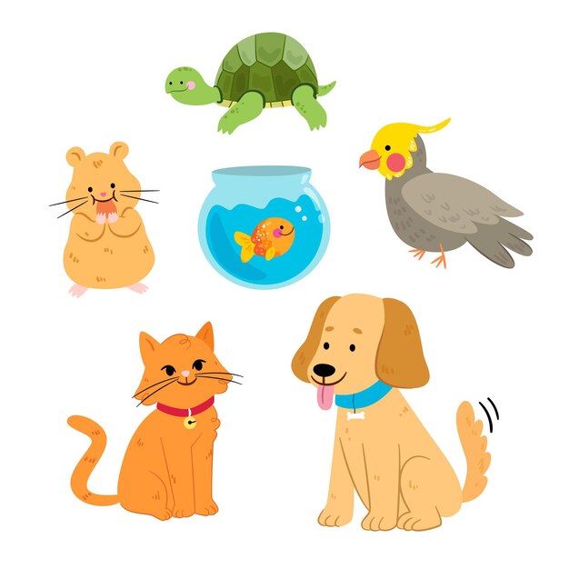 Concepto de mascotas diferentes