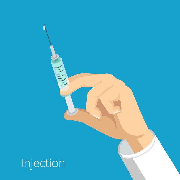 Concepto de medicina de salud médica de vacunación de inyección de vacuna.