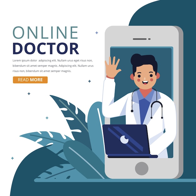 Vector gratuito concepto médico en línea