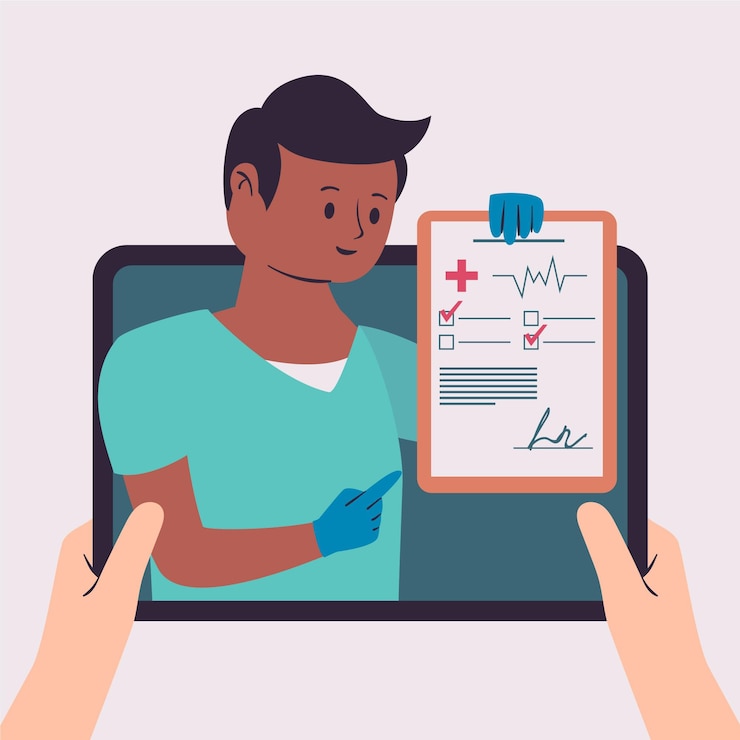 Vector gratuito concepto de médico online