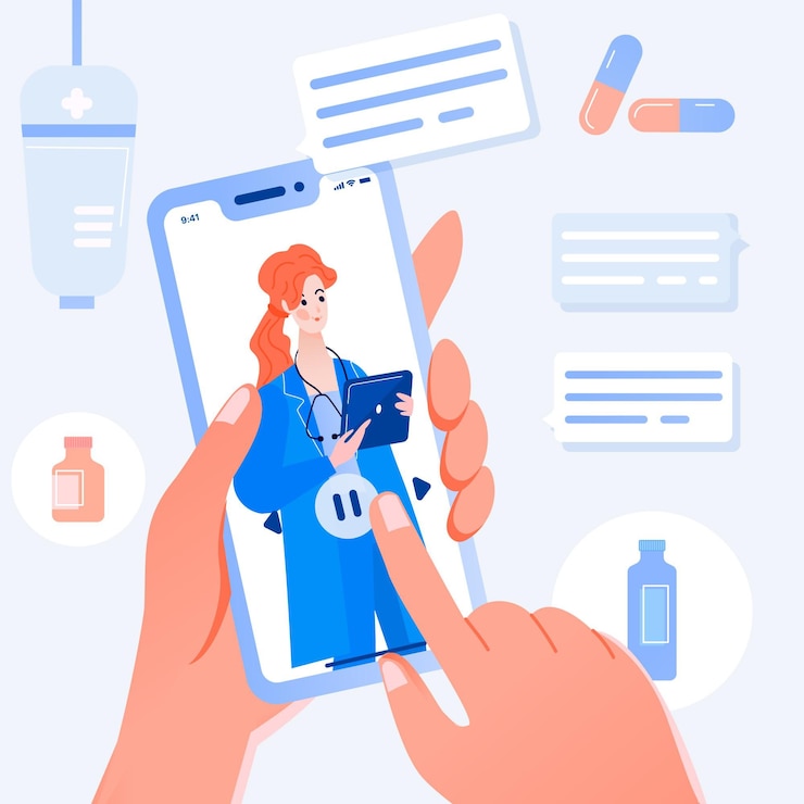 Vector gratuito concepto de médico online