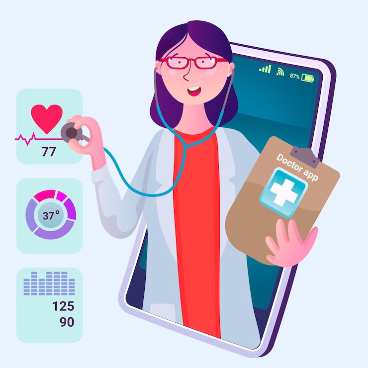 Vector gratuito concepto de médico online