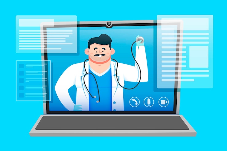 Vector gratuito concepto de médico online