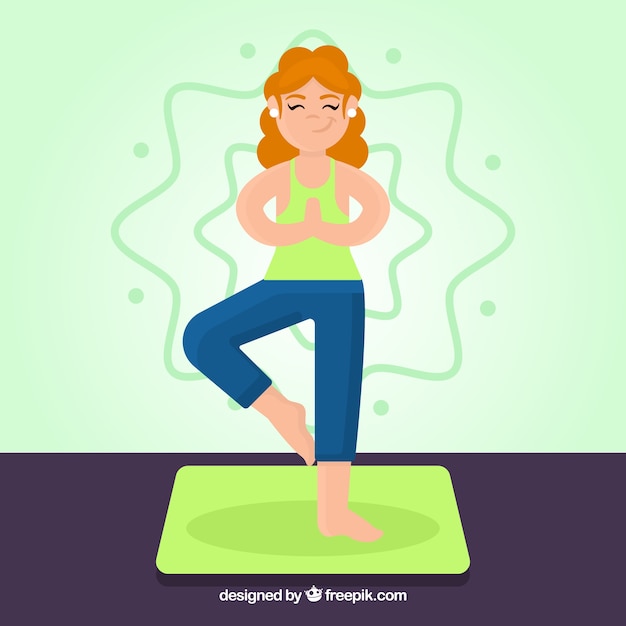 Vector gratuito concepto de meditación con diseño plano