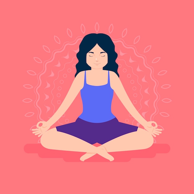 Vector gratuito concepto de meditación en diseño plano