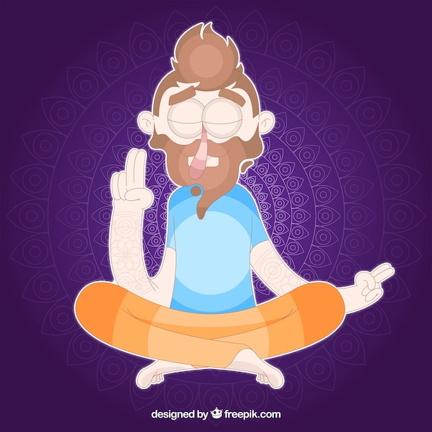 Vector gratuito concepto de meditación con hombre dibujado a mano