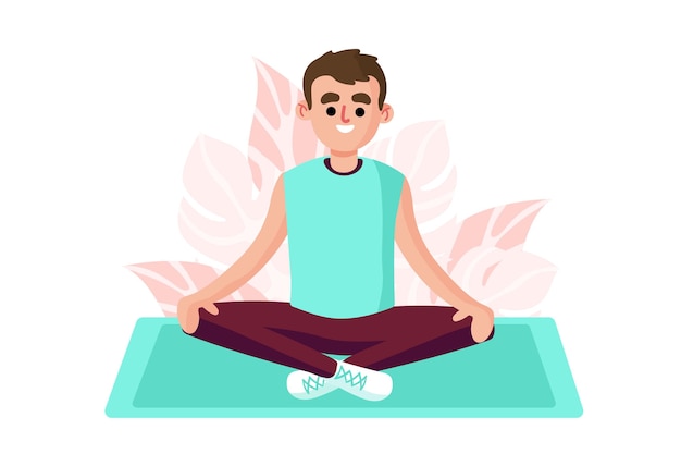 Vector gratuito concepto de meditación con el hombre