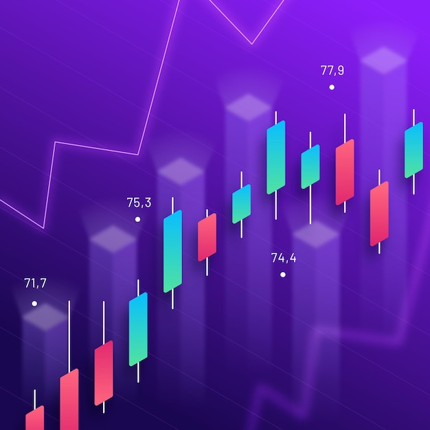 Concepto de mercado de valores colorido degradado