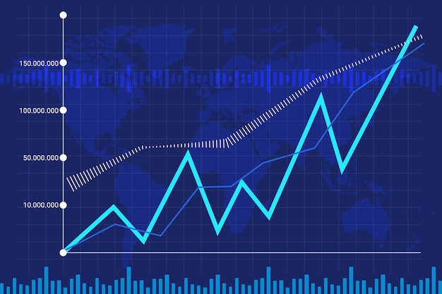 Concepto de mercado de valores de diseño plano dibujado a mano