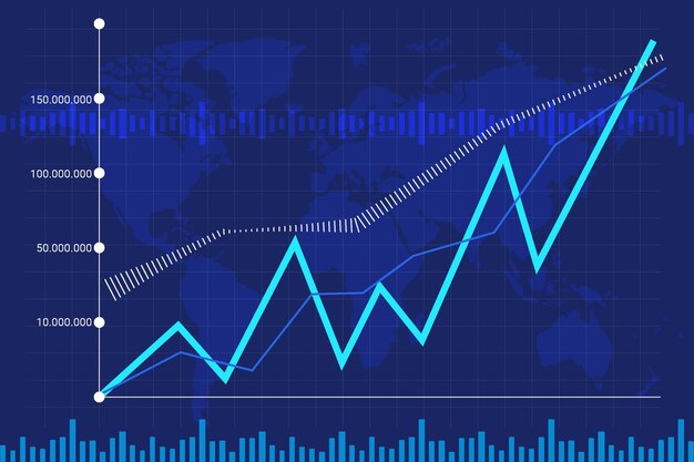 Concepto de mercado de valores de diseño plano dibujado a mano