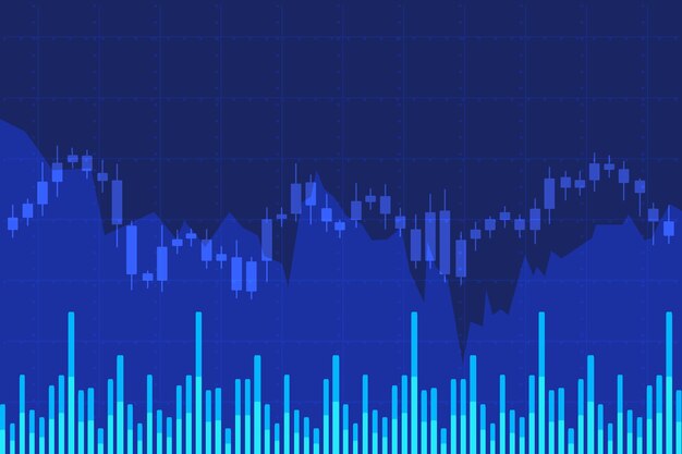 Concepto de mercado de valores de diseño plano dibujado a mano