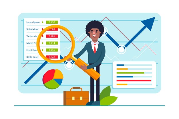 Concepto de mercado de valores de diseño plano