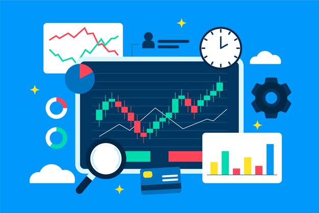 Concepto de mercado de valores de diseño plano