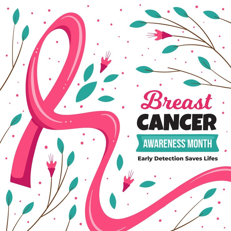 Vector gratuito concepto del mes de concienciación sobre el cáncer de mama