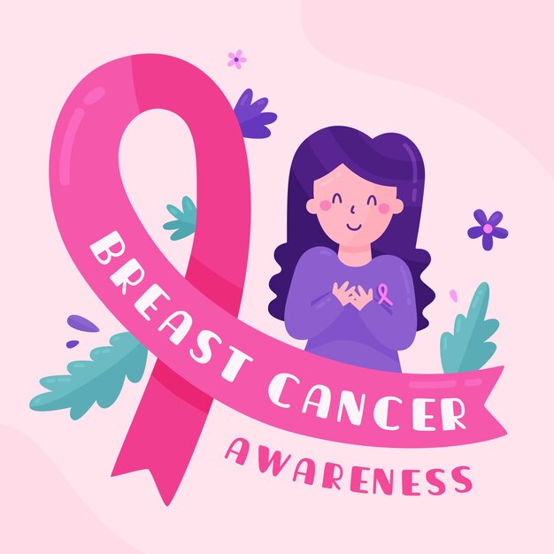 Concepto del mes de concienciación sobre el cáncer de mama