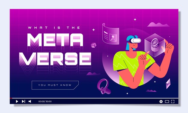 Concepto de metaverso dibujado a mano miniatura de youtube