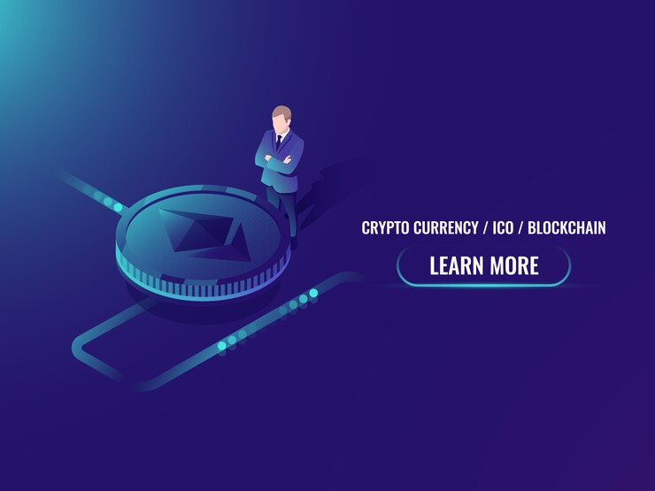 Vector gratuito concepto de minería y compra de criptomonedas isométricas, inversión en moneda criptográfica
