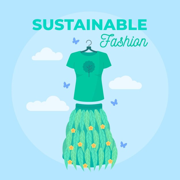 Concepto de moda sostenible de diseño plano