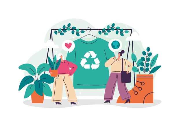 Concepto de moda sostenible de diseño plano