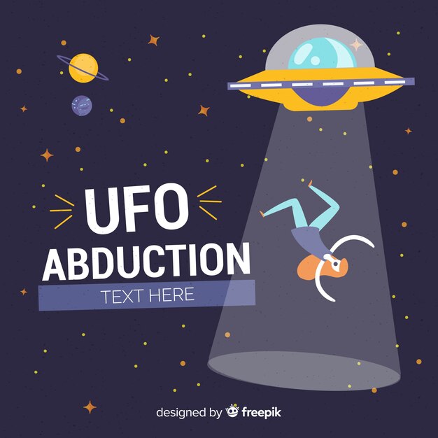 Concepto moderno de abducción de ovni dibujado a mano