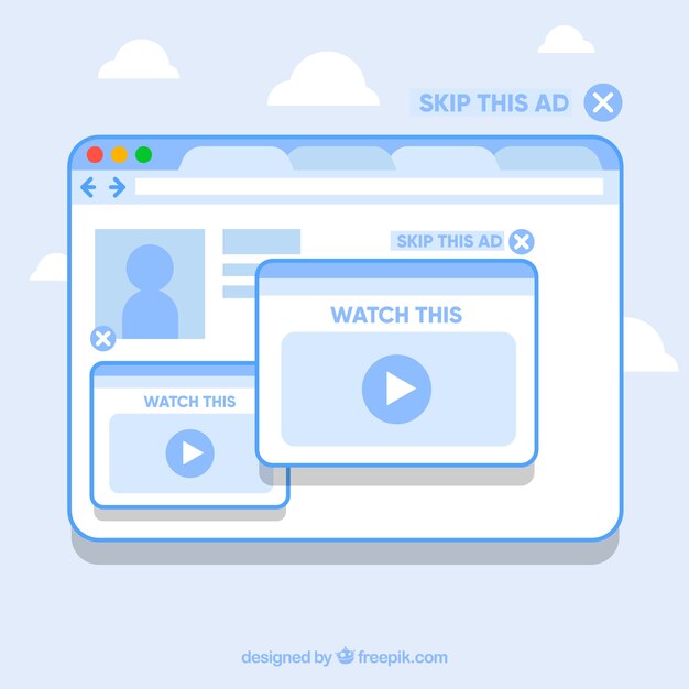 Concepto moderno de ad block con diseño plano